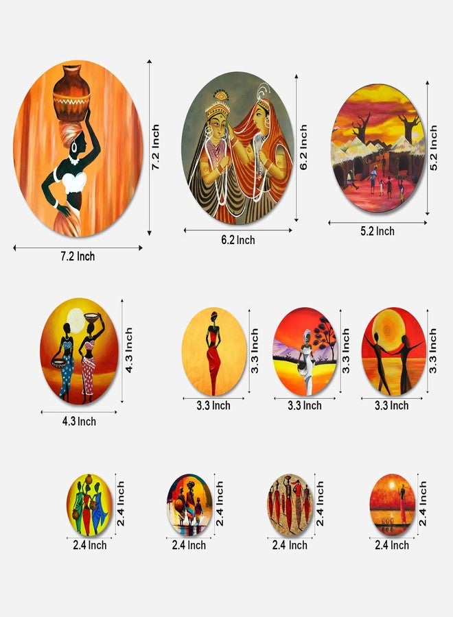 لوحة فنية ديكورية من خشب MDF من كاميري بازار، قطعة ديكور مثالية لغرفة المعيشة، المنزل، المكتب، الغرفة، الشرفة، أو المتجر | تصميم جذاب | KBC1115 | عبوة من 11 قطعة - Image 3